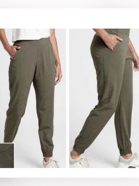 RARE Athleta Textured Brooklyn Jogger Mountain Olive Size 6